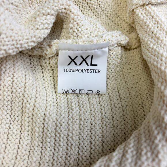 Ribbed sweater Blazer Jacket Womens XXL Cream Double Breasted Gold Buttons NWOT - Picture 6 of 9